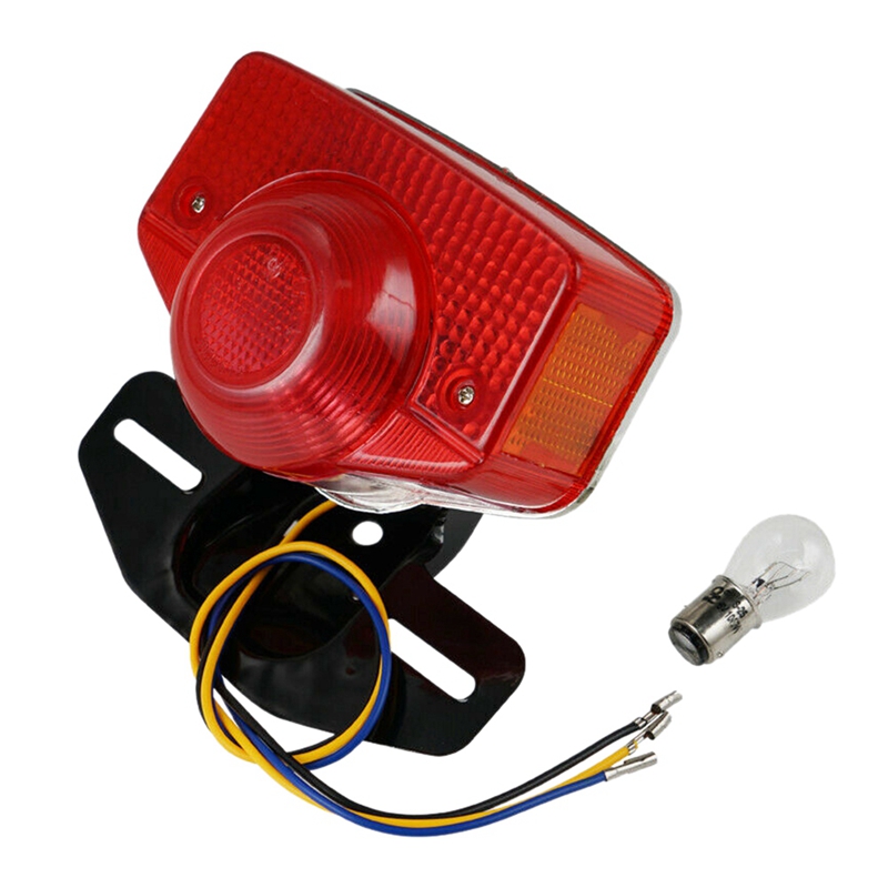 12V Tail Brake Light Harley Bobber Motorbike Side Mount Number License