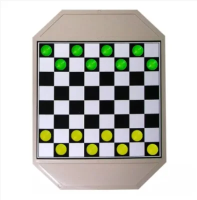 Thai Chess Board (Plastic) with Thai Checkers (Bright Green / Bright Yellow) กระดานหมากรุก เกมส์หมากรุก เกมกระดาน