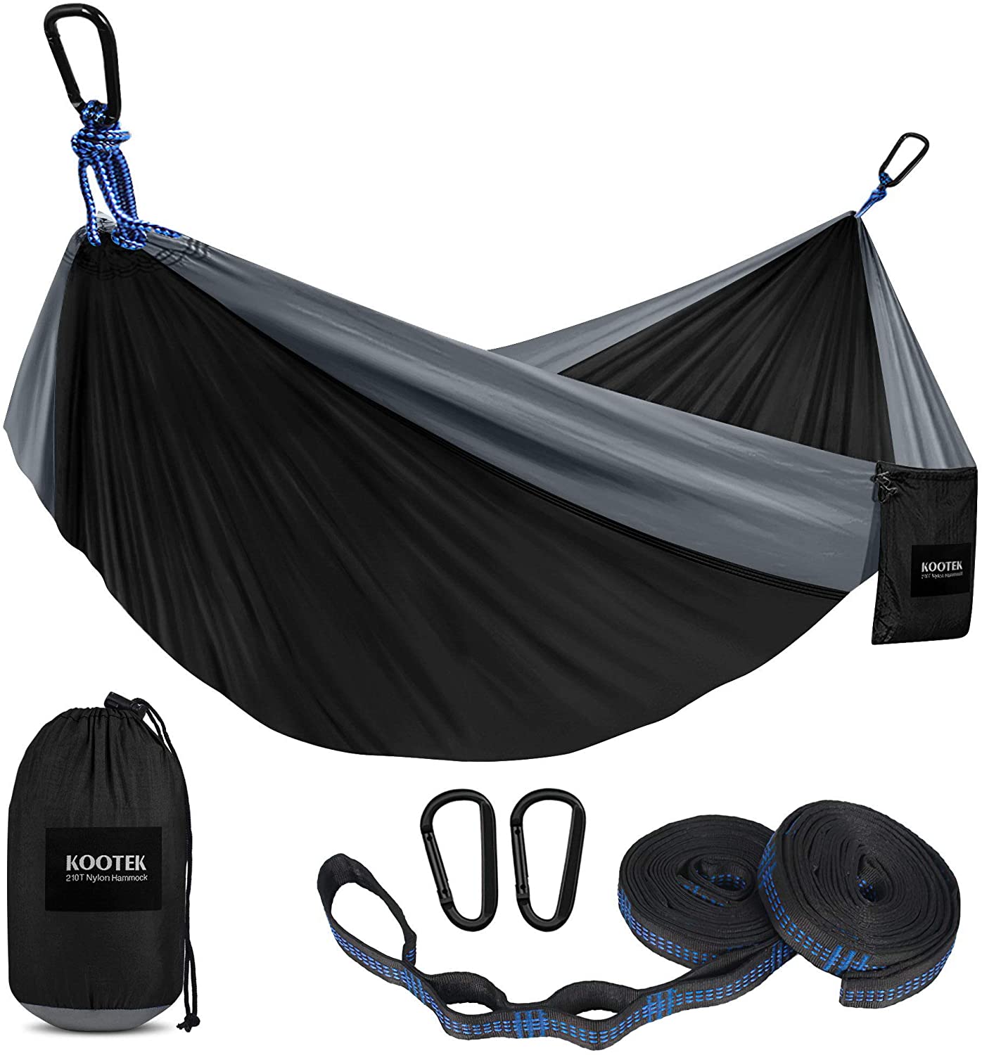 Camping Hammock Double & Single Portable Hammocks with 2 Tree Straps, Lightweight Nylon Parachute Hammocks for Backpacking, Travel, Beach, Backyard, Patio, Hiking