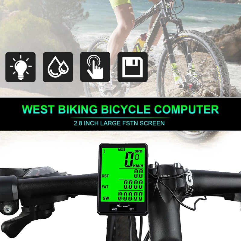 ไมล์จักรยาน ไมล์ดิจิตอล ไมล์วัดความเร็ว จักรยาน ไมล์ไร้สาย / มีสาย มีไฟกลางคืน ไมล์ไร้สายมีไฟ วัดความเร็ว ระยะทาง   Speedometer Waterproof Road Bike MTB Bicycles Backlight SP58