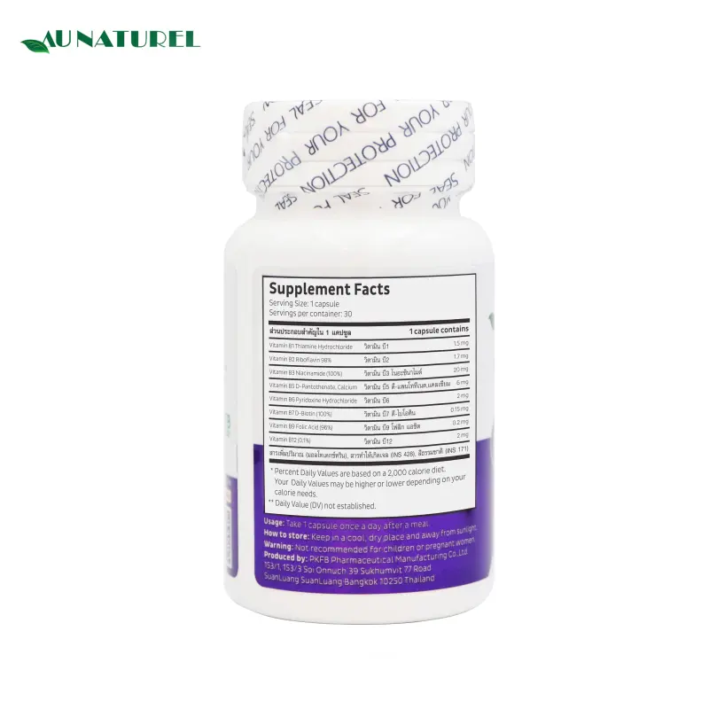 ภาพสินค้าวิตามินบีรวม Vitamin B Complex โอเนทิเรล AU NATUREL Vitamin B1 B2 B3 B5 B6 B7 B9 B12 วิตามิน บี1 บี2 บี3 บี5 บี6 บี7 บี9 บี12 มัลติวิตามินบี จากร้าน AU NATUREL บน Lazada ภาพที่ 6