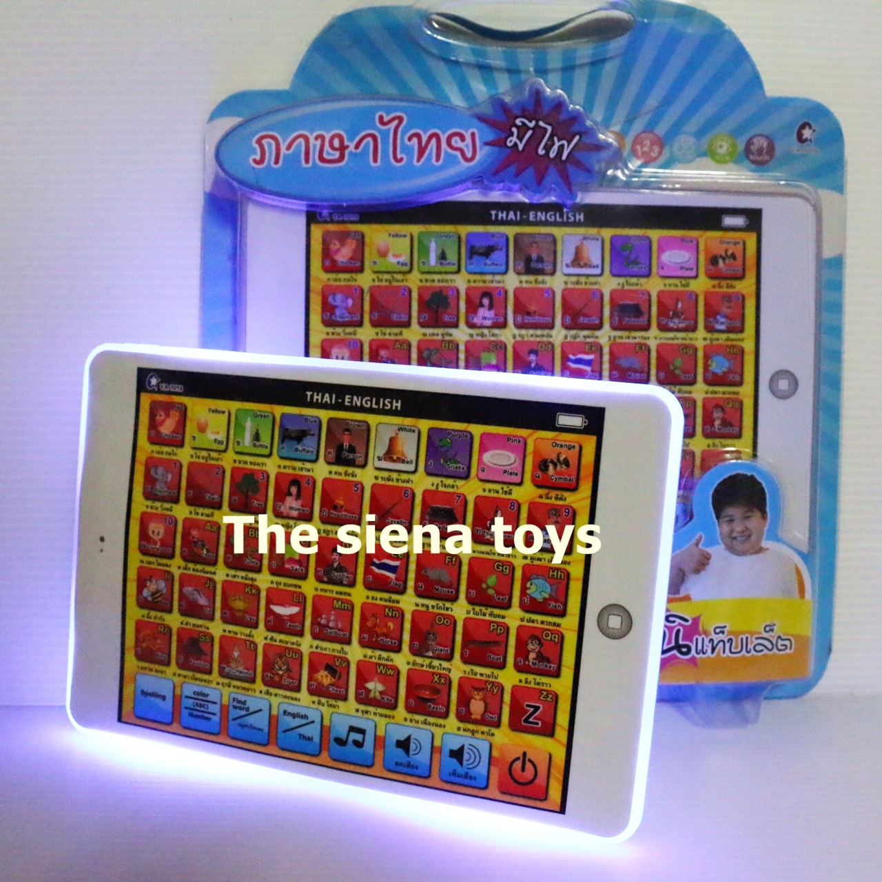 แท็บเล็ตเด็กเล่น  มีภาษาไทย ก-ฮ และภาษาอังกฤ A-Z สอนตัวเลข และสี  (สินค้าถ่ายจากของจริง / เชคของก่อนส่งทุกชิ้น)
