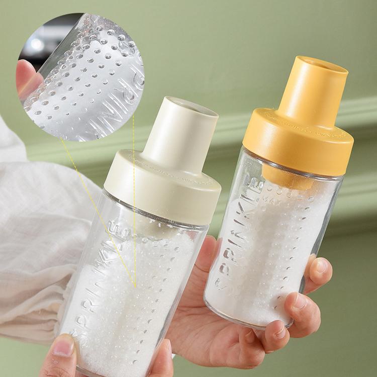 260ml Salt and Pepper Shakers Moisture Proof Salt Shaker with Silicone Lid Refillable Glass