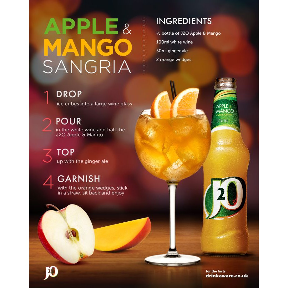 ส่งฟรี ร้านไทย J2O Apple & Mango 275ml J2O น้ำผลไม้กลิ่น แอปเปิ้ลผสมมะม่วง 275มิลลิลิตร  มีเก็บปลายทาง