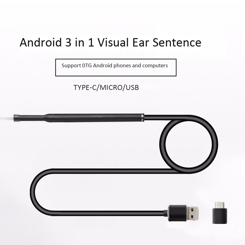 5.5mm Endoscope 3 in 1 Endoscope Visible Ear Cleaning Tool Luminous Ear Pick WiFi HD Endoscope Ear Pick for IOS Android