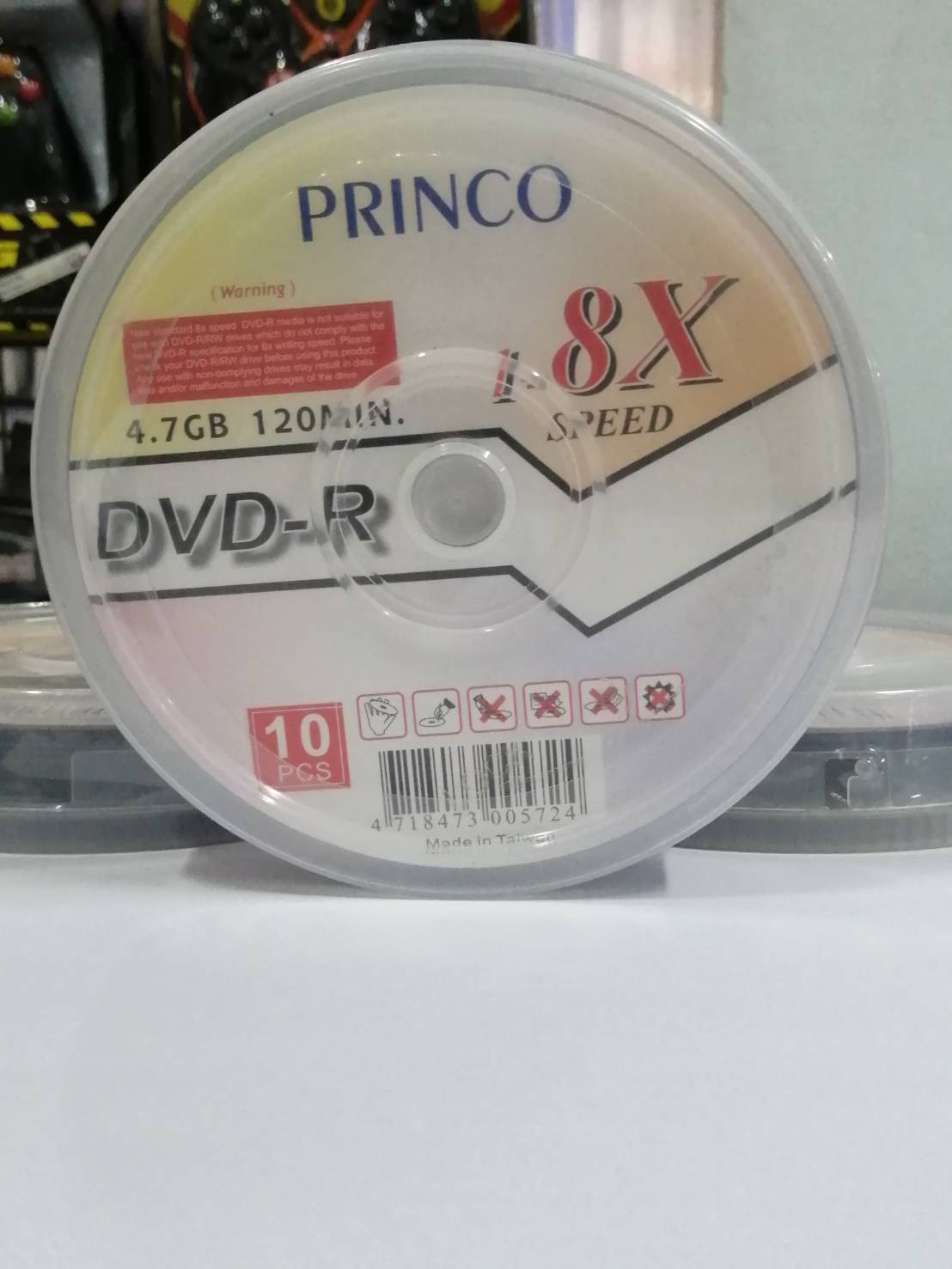 PRINCO DVD-R แผ่นดีวีดี 4.7GB 120Min Pack 10 แผ่น (แผ่นดีวีดีสกรีนไม่ได้)