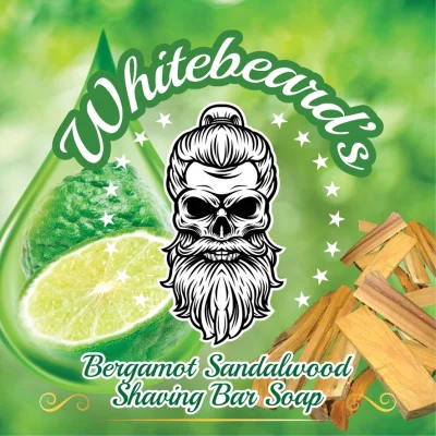 Whitebeard's Bergamot Sandalwood Premium Shaving Cream Bar