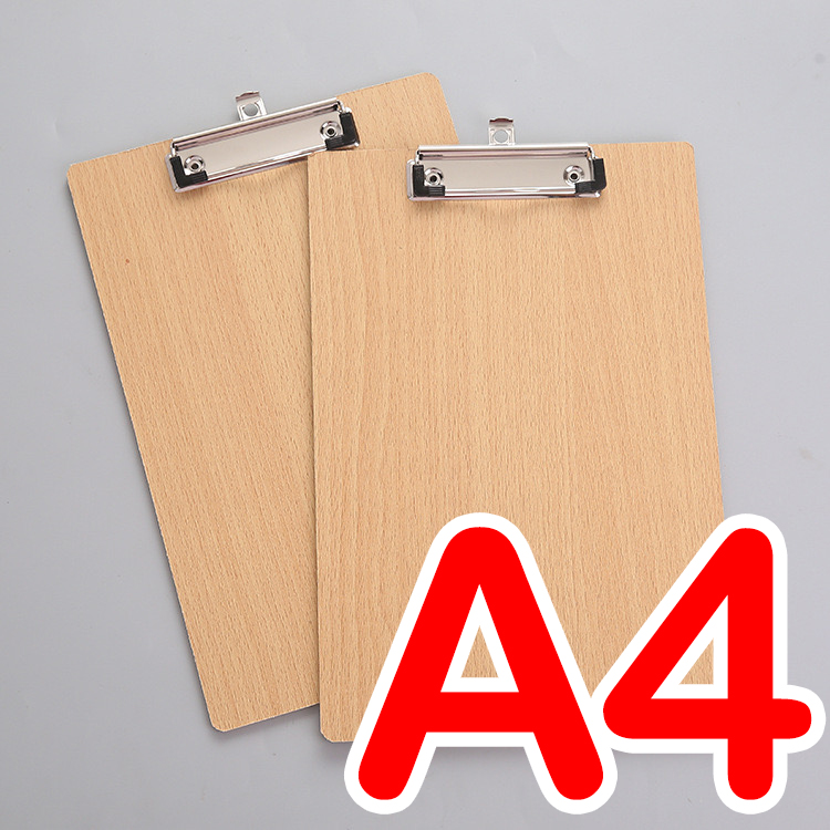 KIKI Study คลิปบอร์ดไม้ กระดานหนีบ เครื่องเขียน แผ่นรองเขียน Clipboard ขนาดA4 A5  Wooden Clipboard Clip Board A4 A5 สี A4