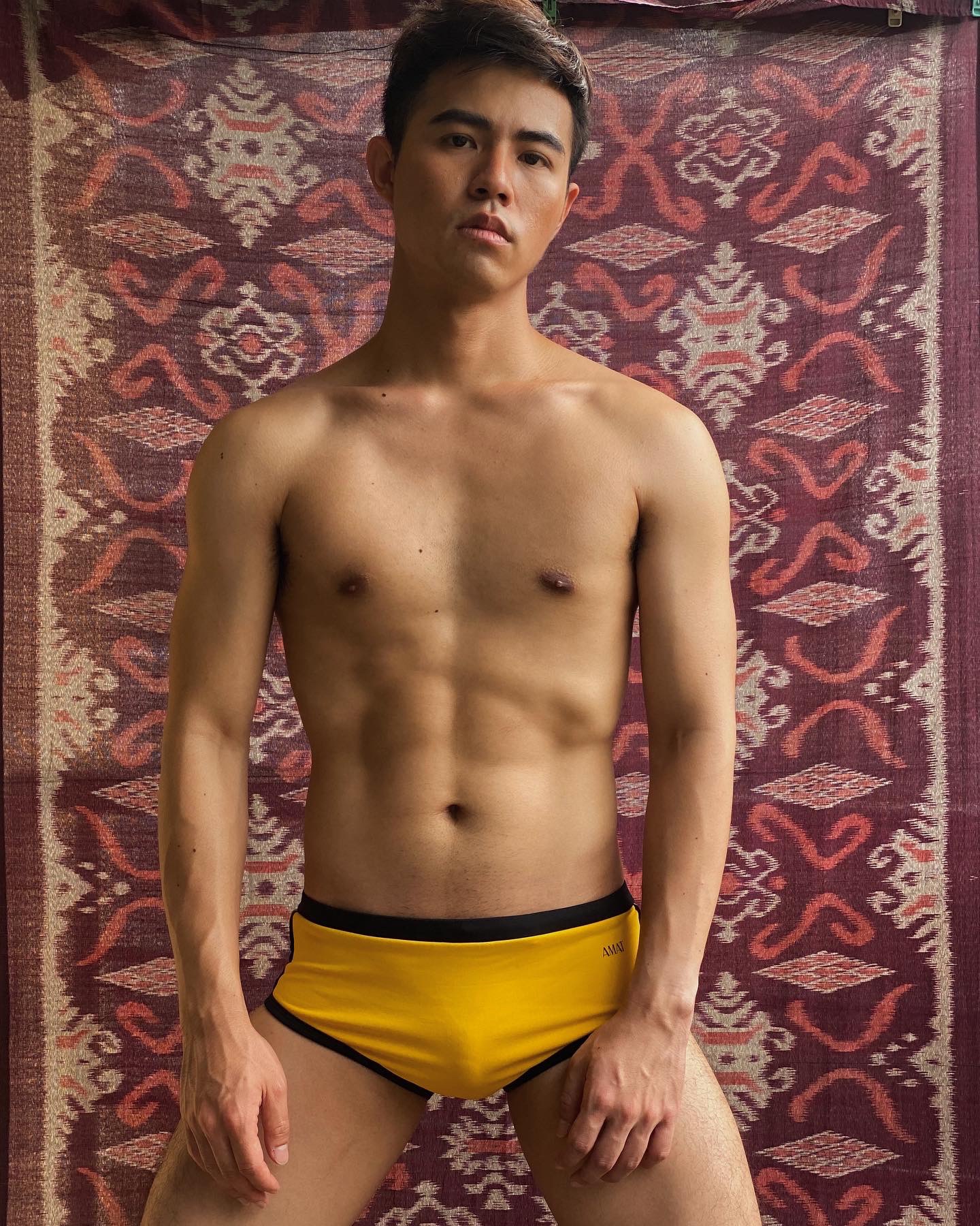 Amat Swimwear รุ่น AKI YELLOW-  กางเกงว่ายน้ำ ทรงบิกินี่ สีเหลือง