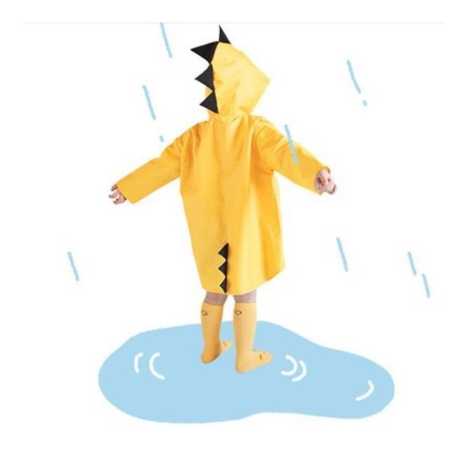 hot 🔥(ลด2% ใส่โค้ด YLPEROTUA)ชุดเสื้อกันฝนเด็ก สีเหลือง น่ารักปลอดภัย รุ่นKD2
