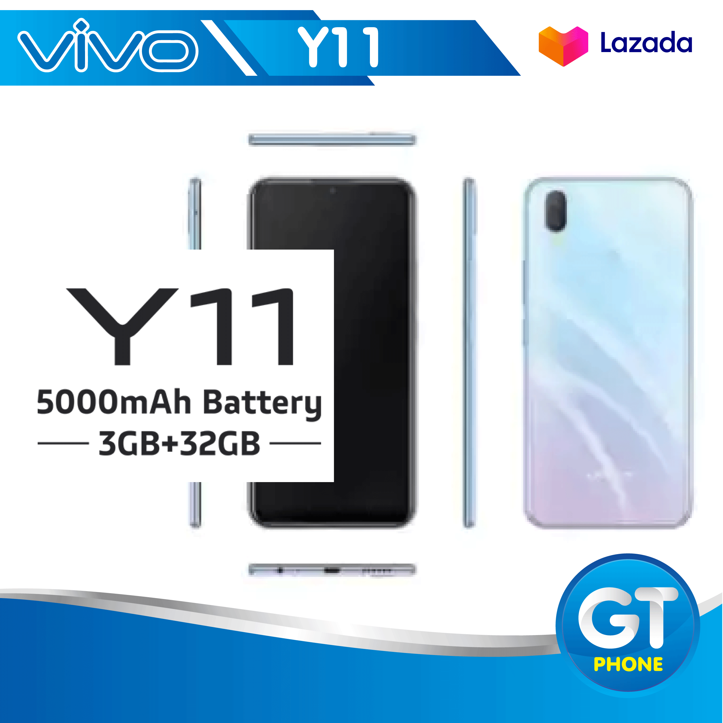 Vivo Y11 (Ram 3GB / Rom 32GB) เครื่องใหม่ ประกันศูนย์ไทย (ในกล่องมี+สาย