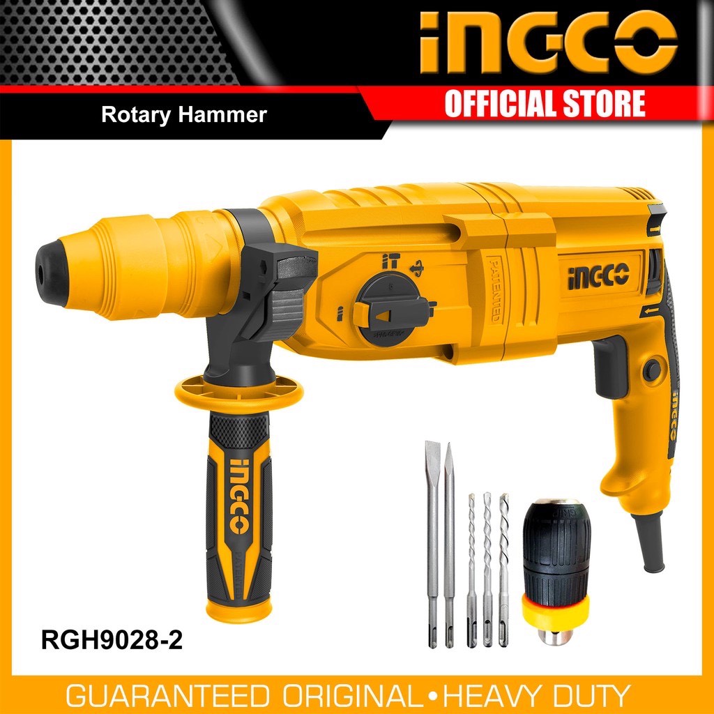 INGCO สว่านโรตารี่ 3 ระบบ 26มม 800W รหัส : RGH9028-2 Industrial Rotary Hammer Drill 800W สว่าน รุ่นเปลี่ยนหัวได้