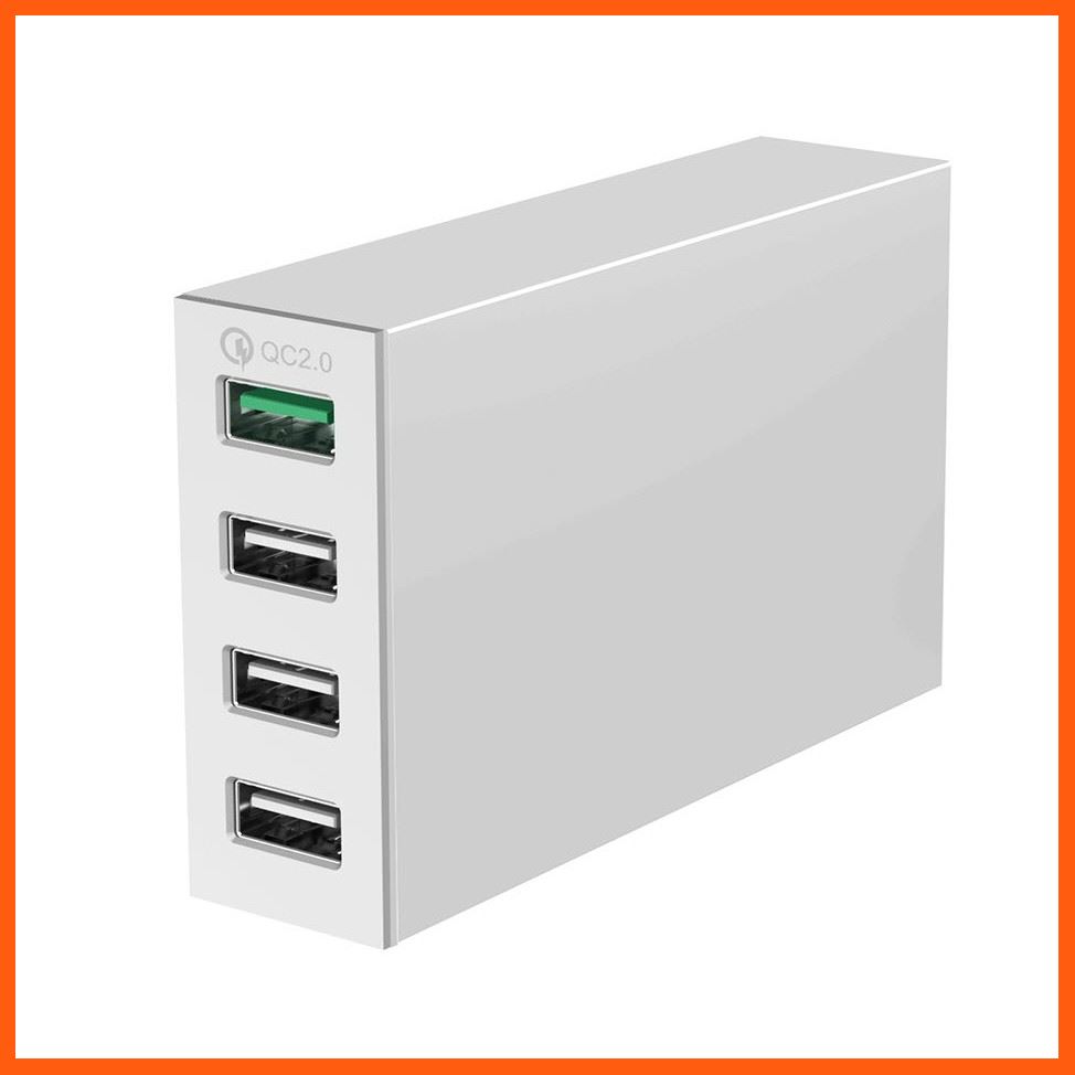 #ลดราคา (QSL-4U-US-WH) สีขาว ORICO QC2.0 4 Port Desktop Charger US Plug