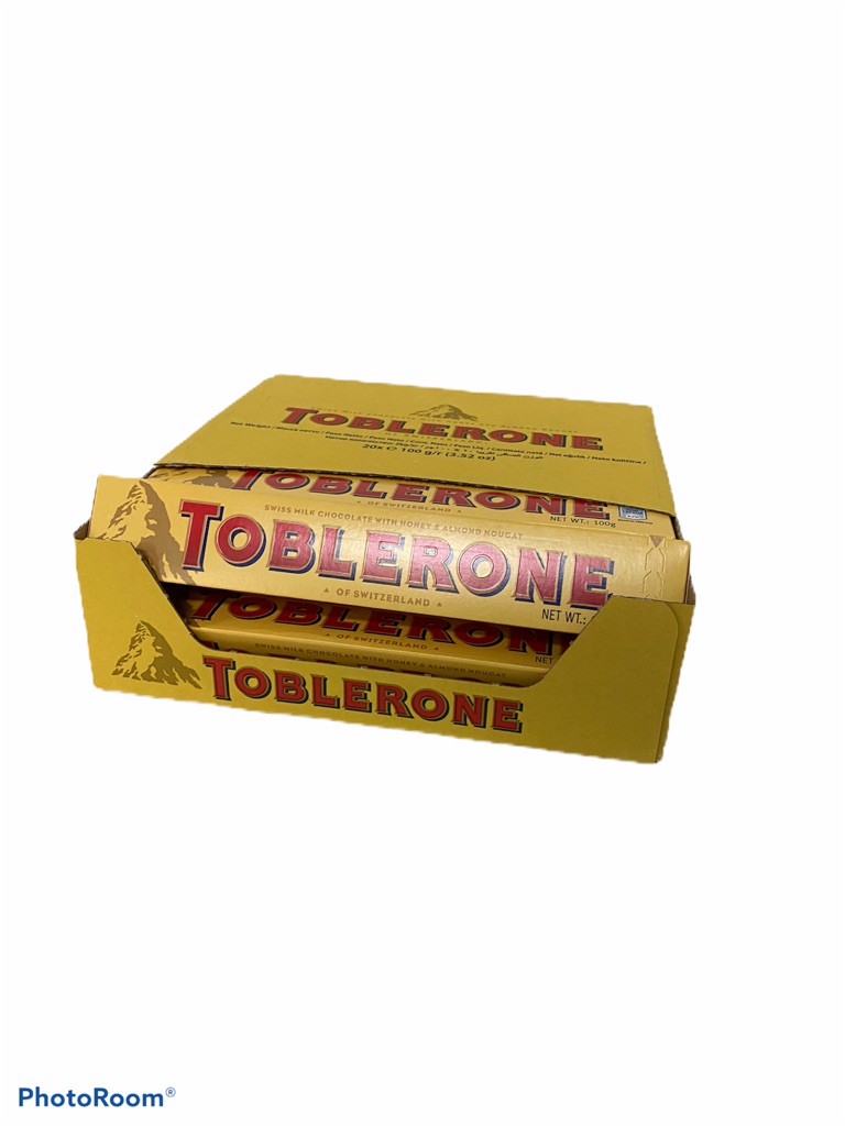 TOBLERONE Original Milk Yellow สีเหลือง 1กล่อง/20ชิ้น 100g ราคาส่ง ยกกล่อง สินค้าพร้อมส่ง!!