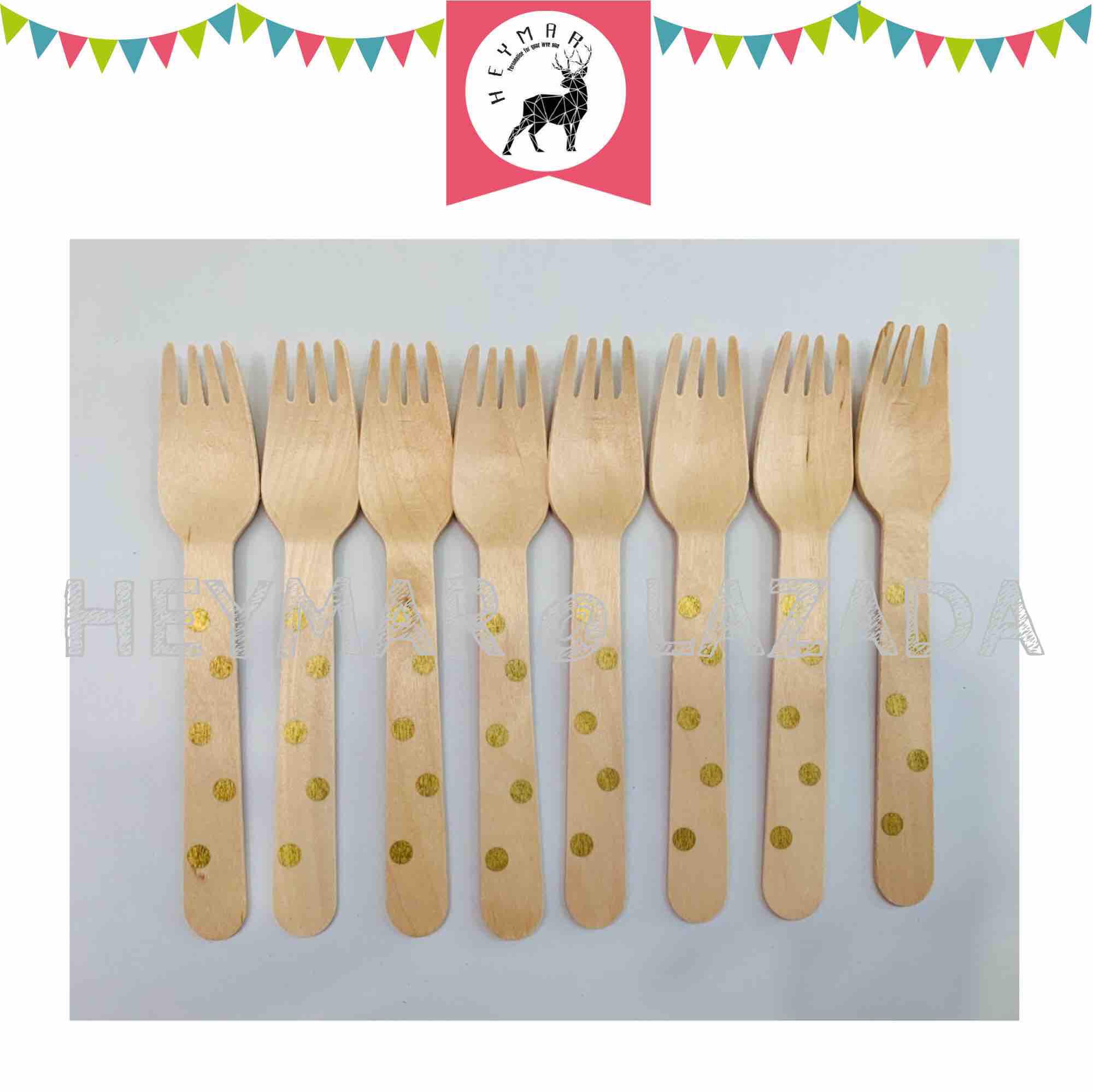 PARTY BOX  ช้อมส้อมมีดไม้_Heymar spoon fork knife wooden party cutlery