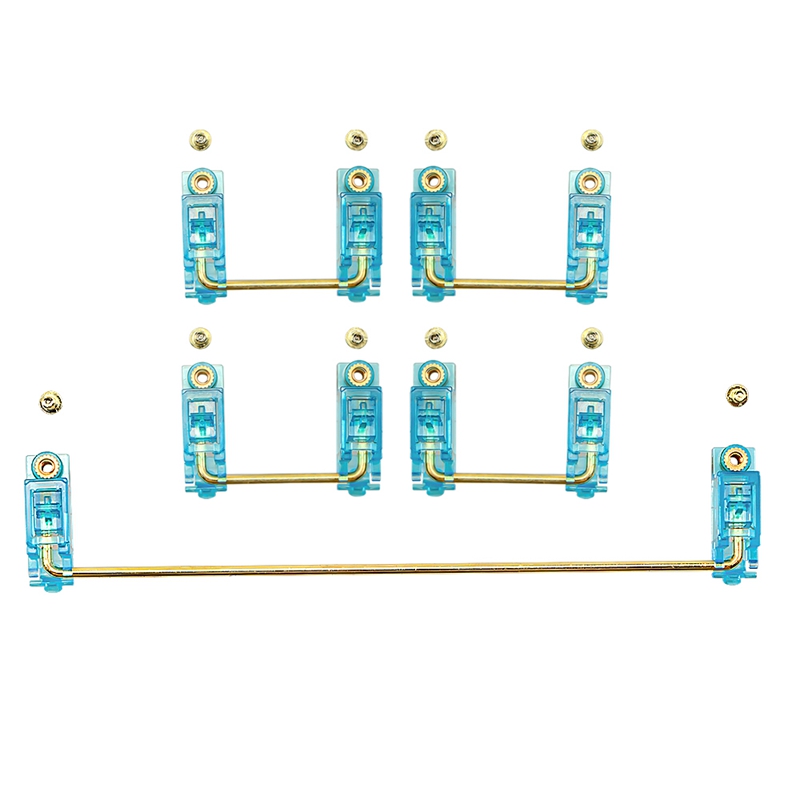 Transparent Blue Gold Plated Pcb Screw in V2 Stabilizer for Custom Mechanical Keyboard Gh60 Xd64 Xd84 6.25X 2X 7X Xd96