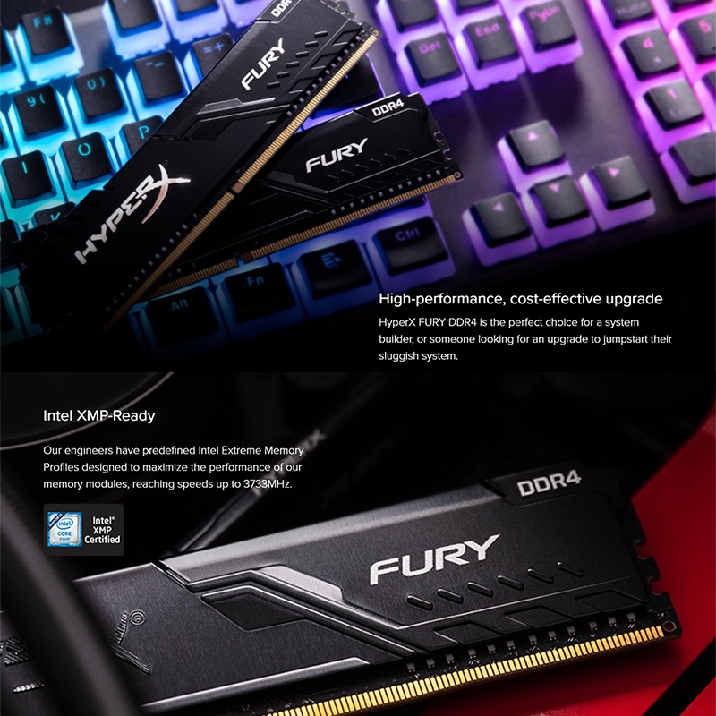Kingston 16GB 2666MHz FURY Beast RGB Ram DDR4 CL16 DIMM (Kit of 2 ...