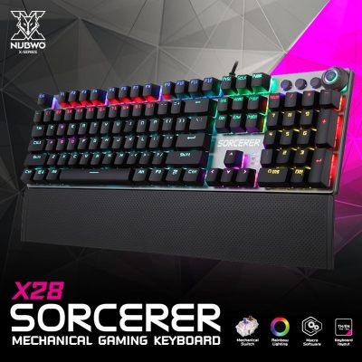 ดูภาพ NUBWO X28 Sorcerer Gaming Keyboard คีย์บอร์ดเกมมิ่ง ปุ่มแมคคานิคอล ปรับเปลี่ยนโหมดด้วยลูกบิด <br/>เพิ่มเติม NUBWO X28 Sorcerer Gaming Keyboard คีย์บอร์ดเกมมิ่ง ปุ่มแมคคานิคอล ปรับเปลี่ยนโหมดด้วยลูกบิด