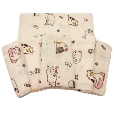 Baby heart ผ้าอ้อมสาลูญี่ปุ่น 27'' แพ็ค 6 ผืน (ลายแมว)