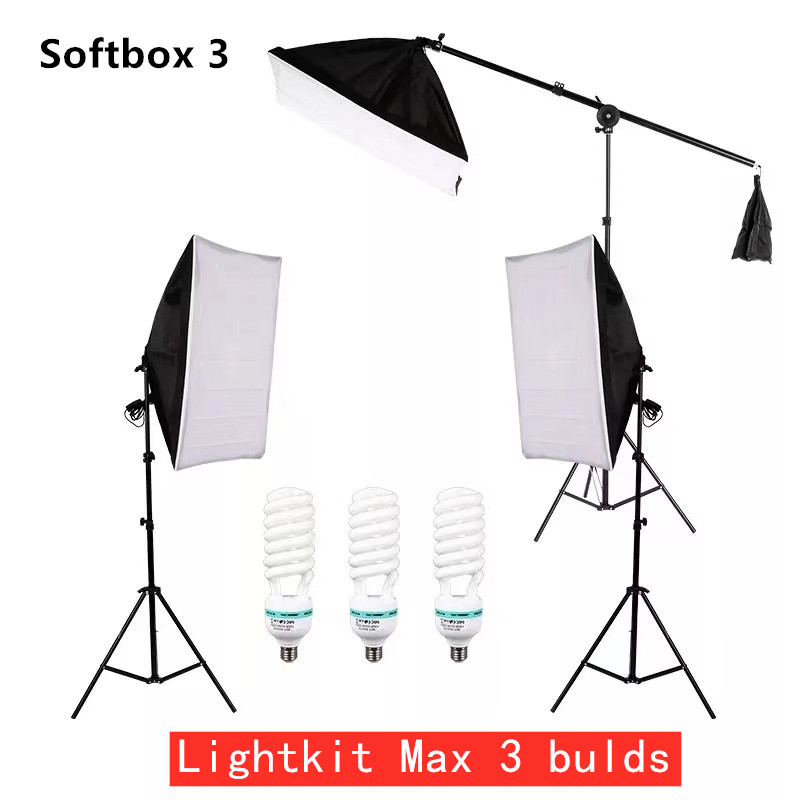Lightkit Max 3 bulds ชุดไฟสตูดิโอถ่านรูป Softbox 3 โคม ถ่ายภาพสินค้า บุคคล ติด ไลฟ์สด วิดีโอ รีวิว ไฟต่อเนื่อง