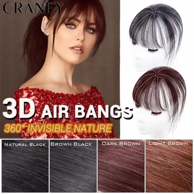 3D Women Bangs Wig Hair Chemical Fiber Hair Replacement Natural Light Bangs Wig Piece With Clips For Ladies Girls