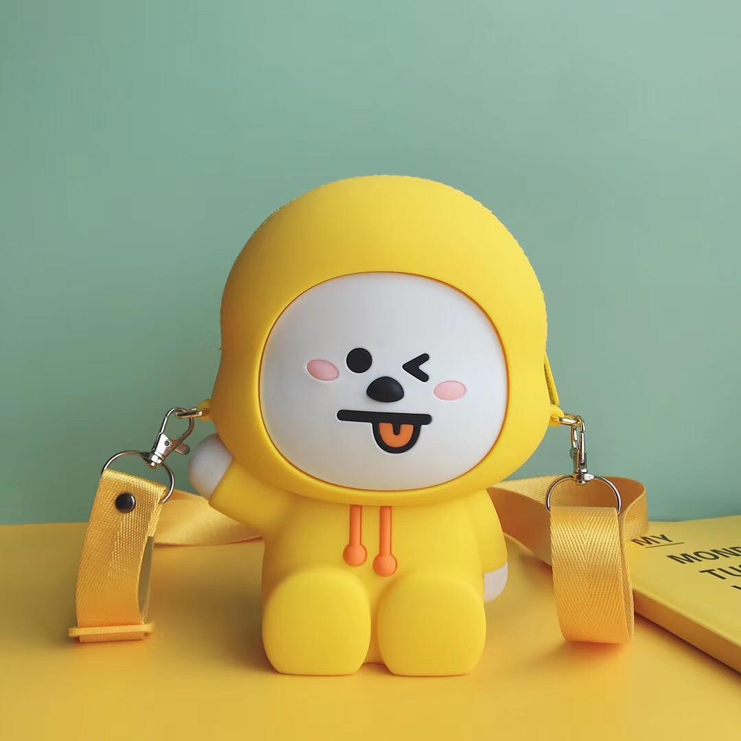 กระเป๋าซิลิคอน ลายBTS Chimmy กระเป๋าสะพายข้างลำตัว กระเป๋าขนาดใหญ่ ใส่โทรศัพท์ได้