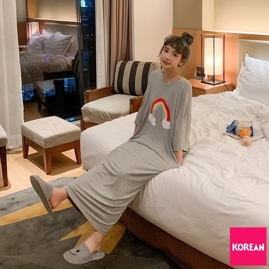 ☀Korean Style☀ เดรสชุดนอน ลายไอคอนน่ารัก 5 สี กระเป๋าข้าง - Korean ...