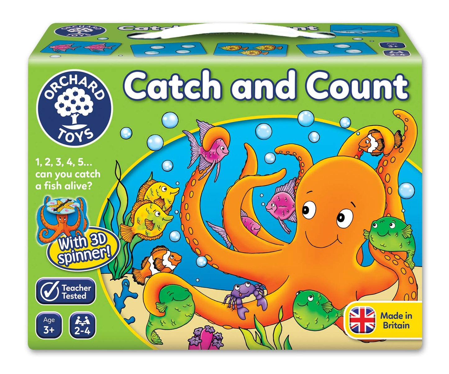 Totty Books (2 - 6 ขวบ) ของเล่นเสริมทักษะ บอร์ดเกม นับเลข บวกเลข Catch and Count Game (ของแท้ Made in England)