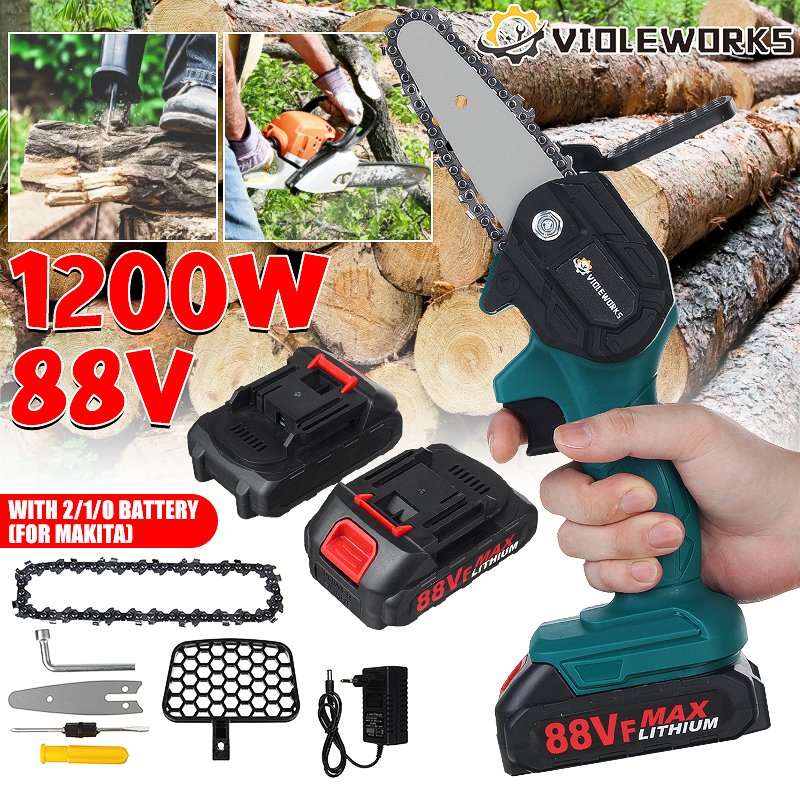 88V Electric Chainsaw Garden Cordless Chainsaw Wood Cutting Saw Tree