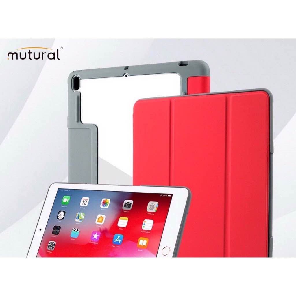 [ส่งจากไทย][แท้100%] Mutural เคสไอแพดหลังใส iPad10.2 / Air3 / 10.5 / 9.7(2017/2018) / Pro11.0  มีที่เก็บปากกา Apple Pencil สี สีแดง สี สีแดงรูปแบบรุ่นที่ีรองรับ iPad iPad 10.2