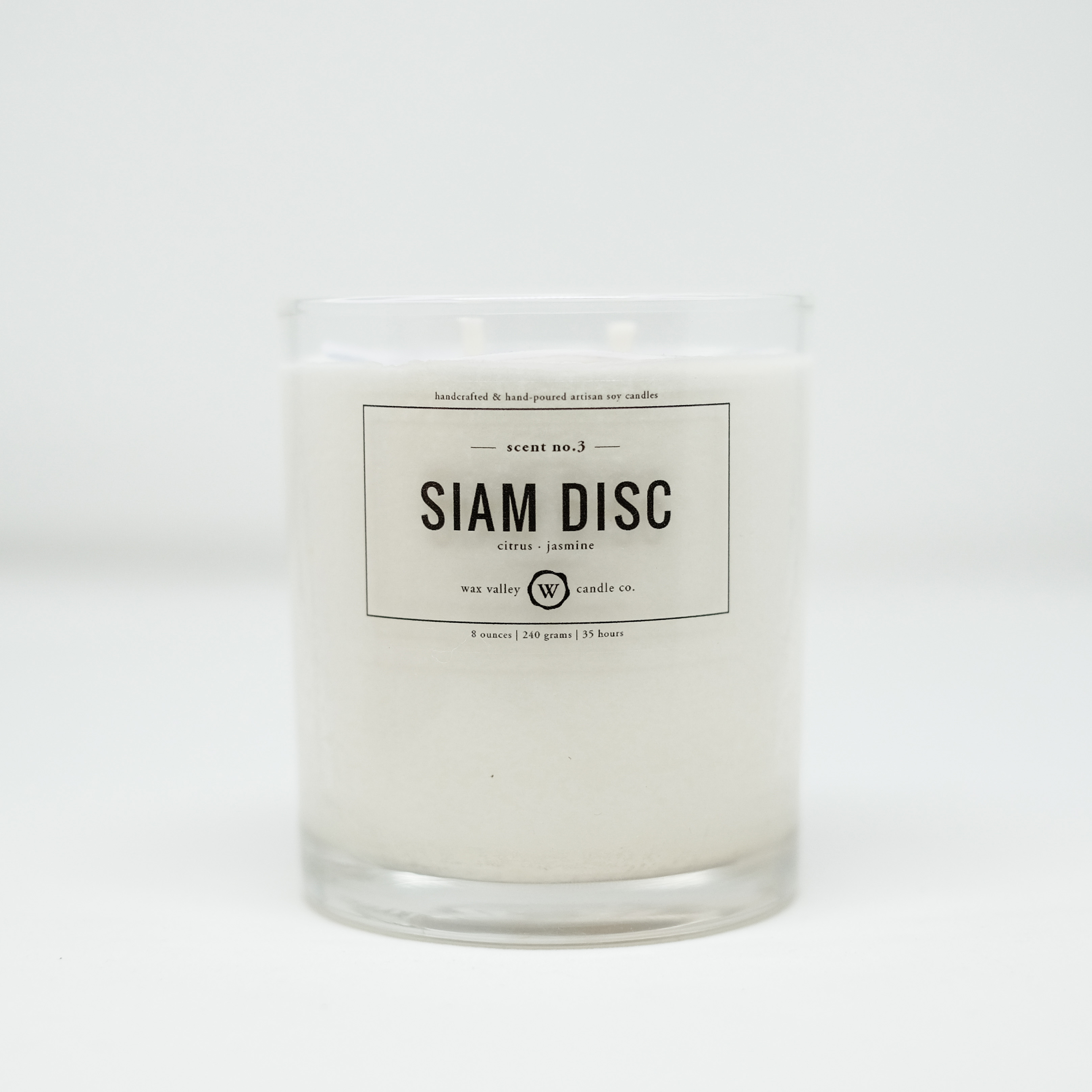 เทียนหอม เทียนไขถั่วเหลือง กลิ่น Siam Disc - Jasmine & Citrus