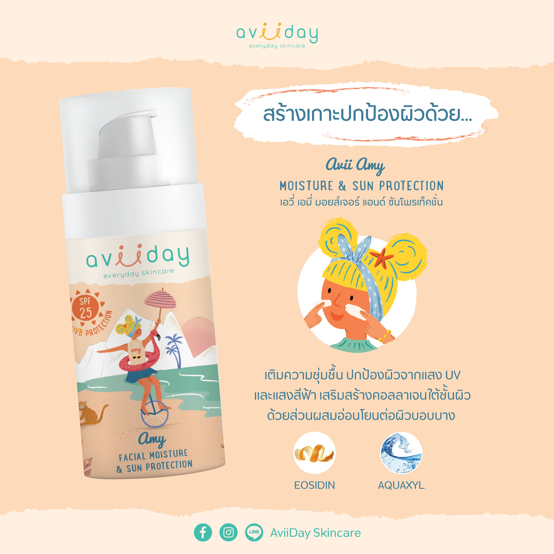 [พร้อมส่ง! ?] ครีมบำรุง ผสม ครีมกันแดดเด็ก / ครีมทาผิวเด็ก Organic 100% ลูกน้อย 1 ขวบสามารถใช้ได้ [AviiDay Skincare]