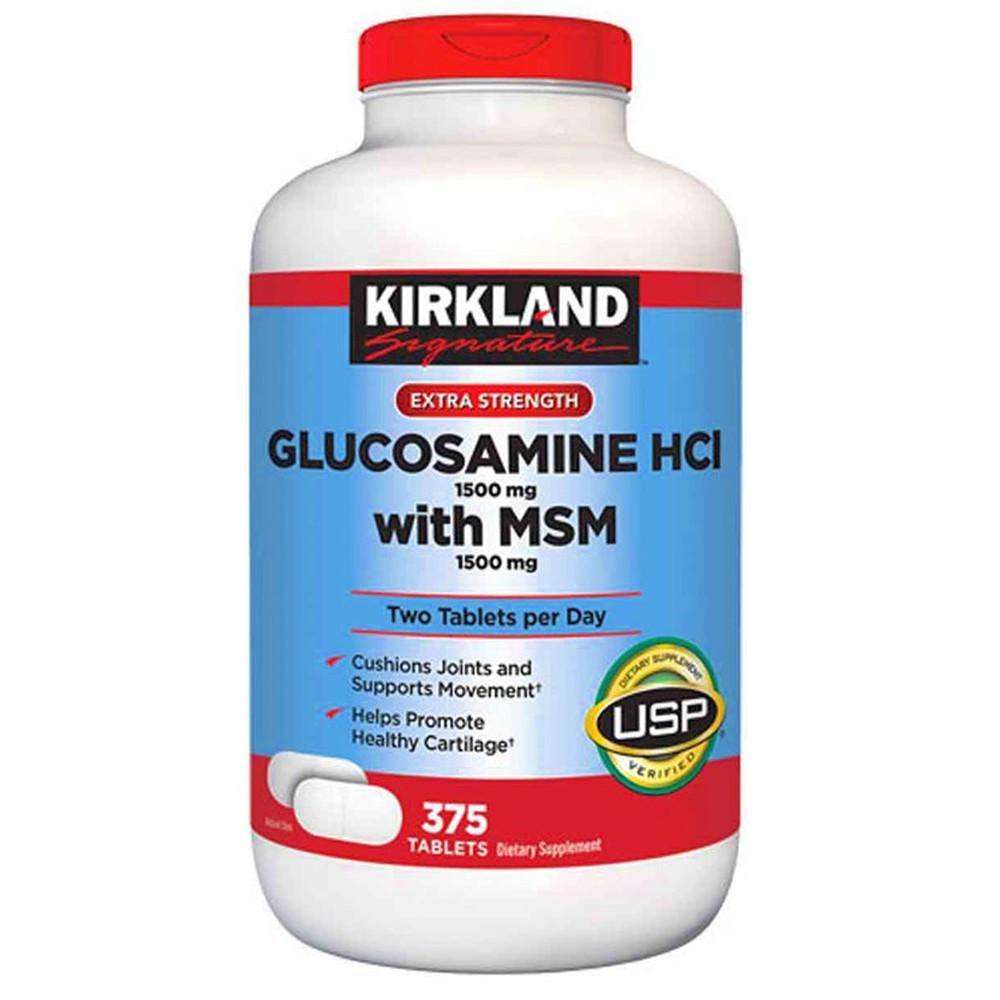 ขวดใหญ่กลูโคซามีน 375 เม็ดKirkland Signature Glucosamine with MSM, 375 Tablets