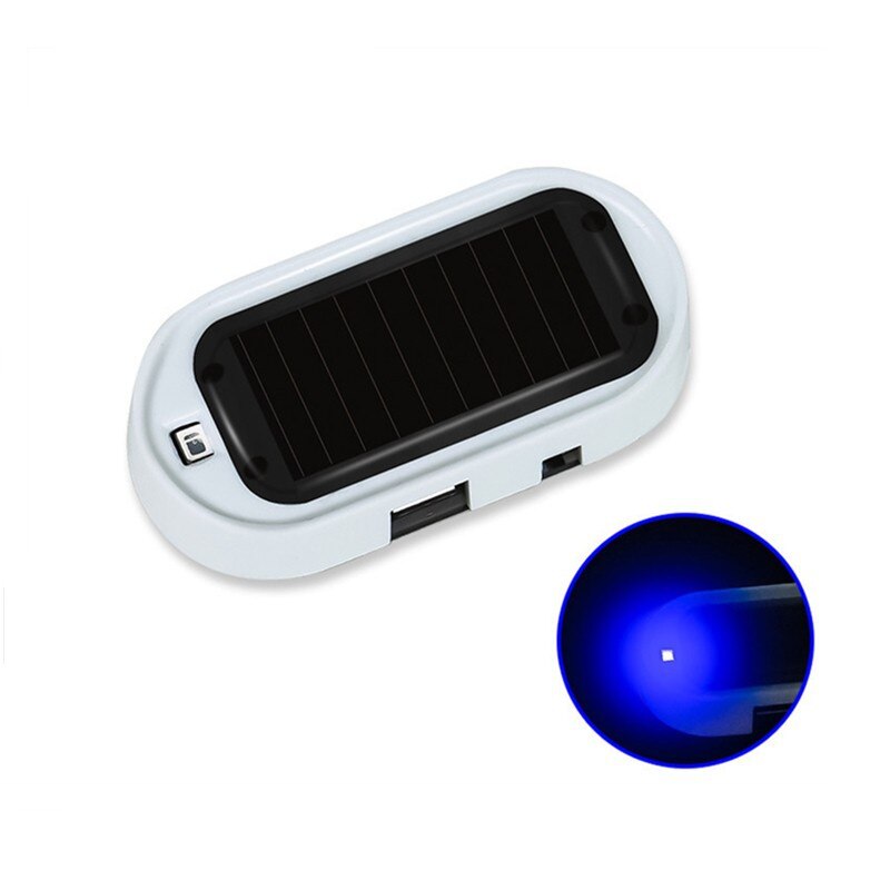 1pc Car Fake Security Light Solar Powered Simulated Dummy Alarm Wireless Warning Anti-Theft Caution Lamp LED Flashing Imitation