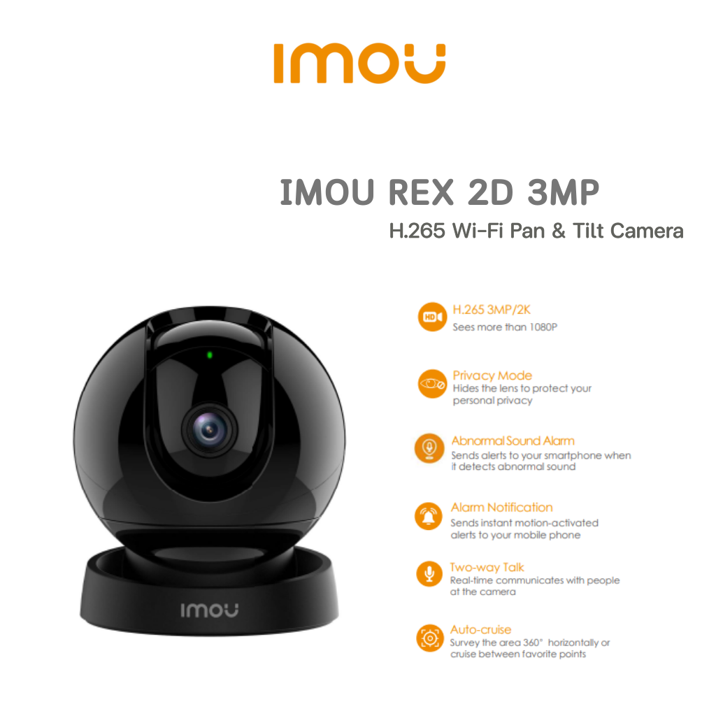 IMOU Rex 2D 3MP Wi Fi Camera ครอบคลม 355 สามารถพดคยไดสองทศทางและ