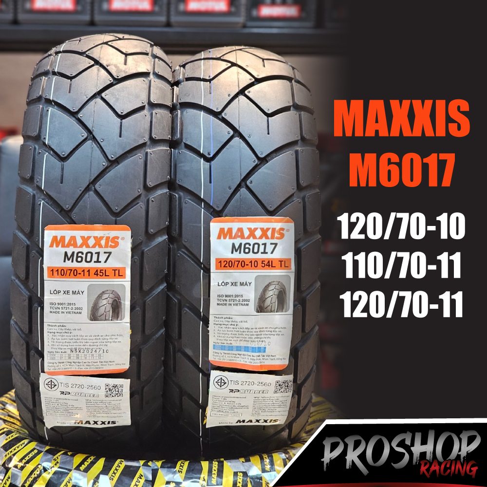 Maxxis M6017 cho Vespa LX125 S125 kích thước 110/70-11 120/70-10.