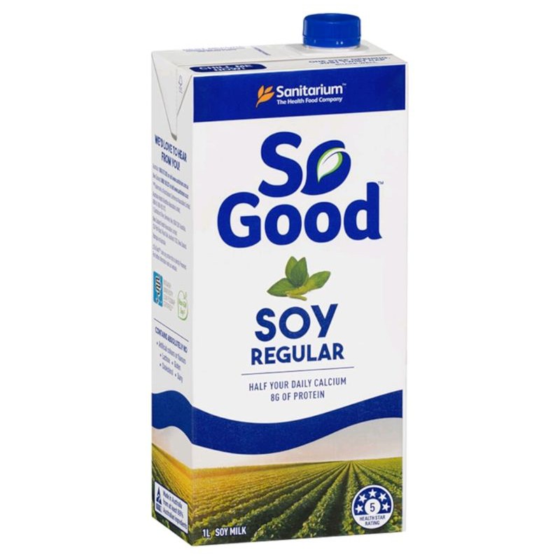 ✼  นมถั่วเหลือง สูตรปกติ Sanitarium So Good Soy Milk 1 ltr.
