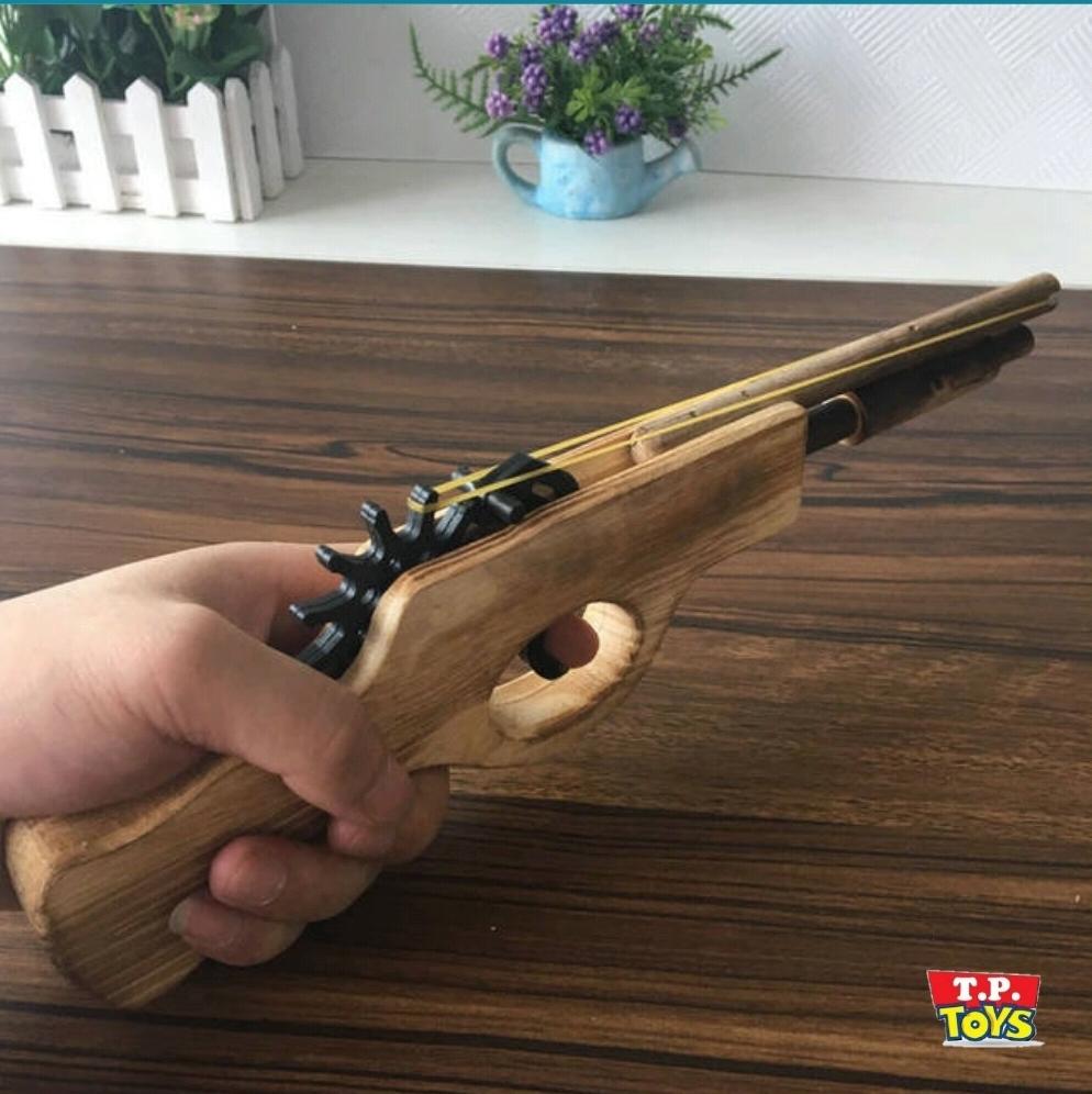 T.P. TOYS ปืนยิงยาง ปืนยิงหนังสติ๊ก สำหรับเด็ก หัดยิงกระป๋องหรือขวด สามารถให้ได้ 4-5 เส้น