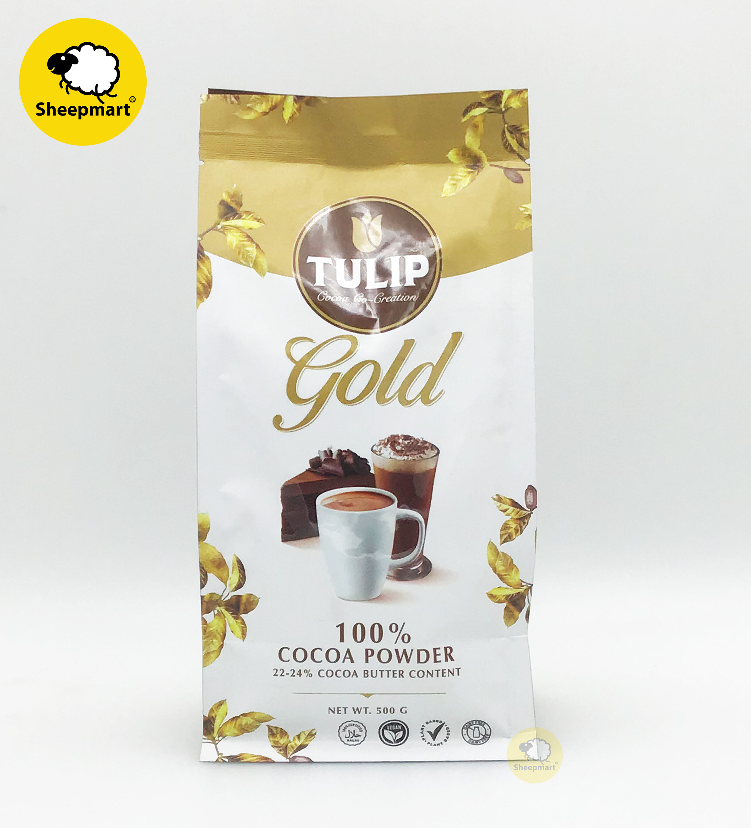 ทิวลิป โกล์ด ( Tulip Gold ) ถุง 500 กรัม เครื่องดื่มโกโก้100% ชนิดไขมันโกโก้ 22-24% Cocoa Drink Cocoa Butter Content