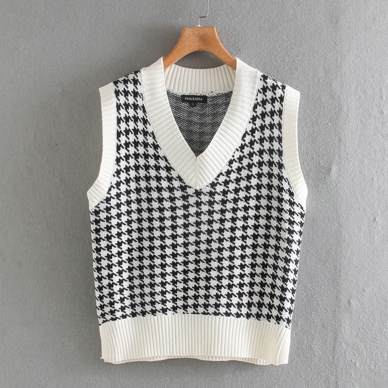 sweater vest houndstooth