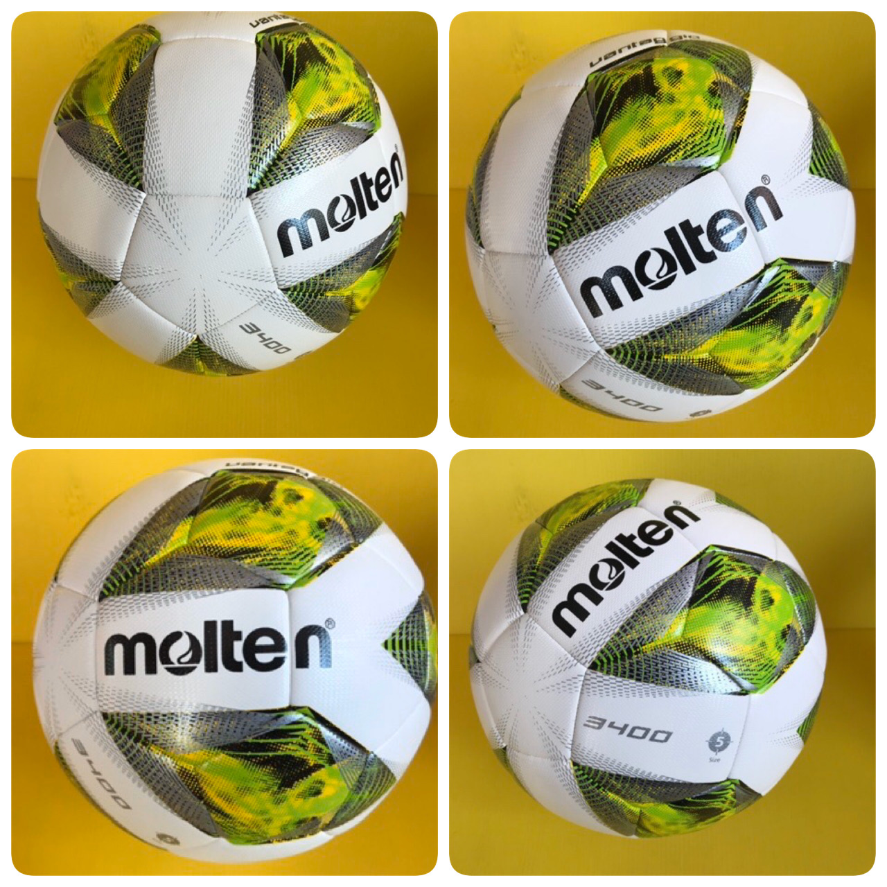 [ของแท้ 100%] ลูกฟุตบอล ลูกบอล Molten F5A3400-G เบอร์5 ลูกฟุตบอลหนัง PU หนังเย็บ ของแท้ 100% ใช้แข่งขัน