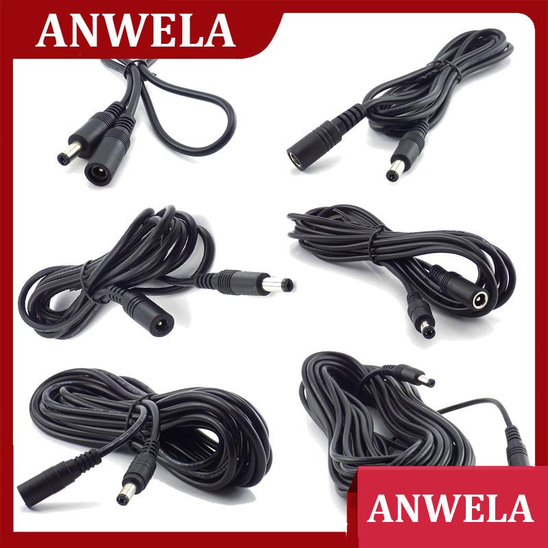 Anwela 0.5m-10m 12v dc power cable female to male plug extension cord adapter 12v 5.5x2.1mm for led strip light camera
