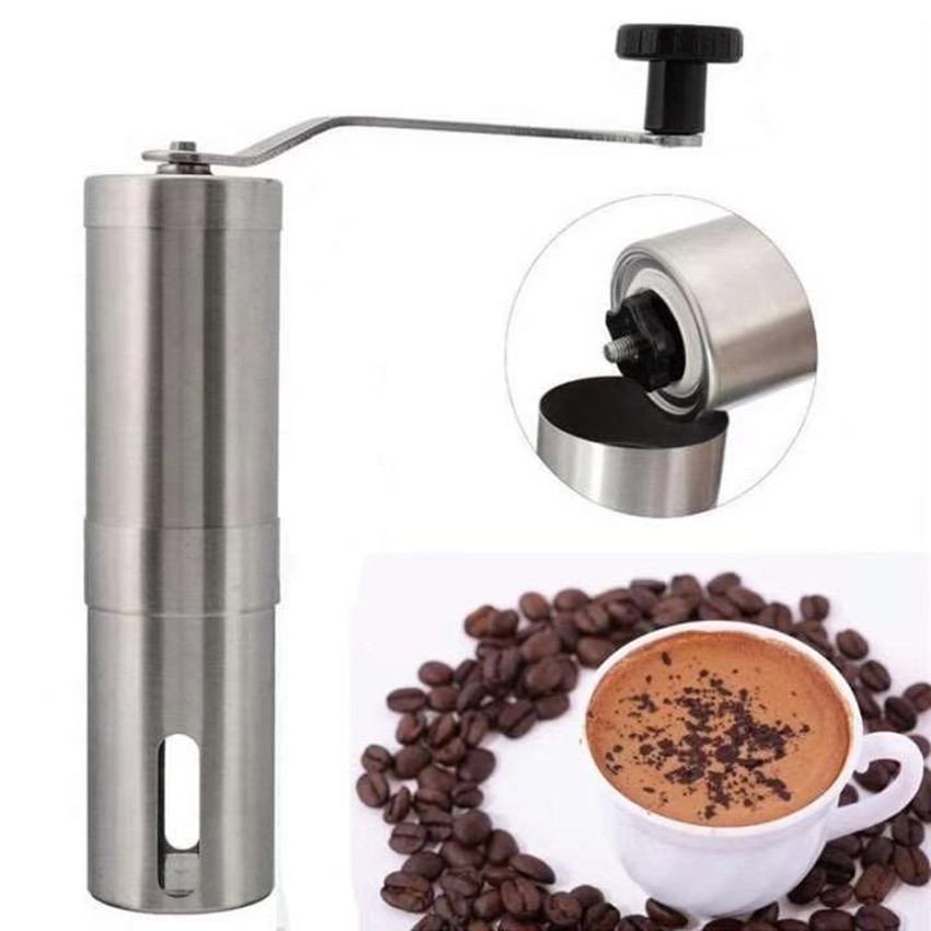 เครื่องบดกาแฟมือสแตนเลส อุปกรณ์บดแตนเลส สำหรับเมล็ดบดกาแฟส Stainless steel hand coffee grinder