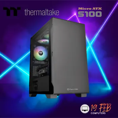 COMPUTER CASE ThermalTake S100 TG Snow ,S100 mATX Tempered Glass ขนาด mATX Case (NP) มีให้เลือก 2สี ขาวและดำ
