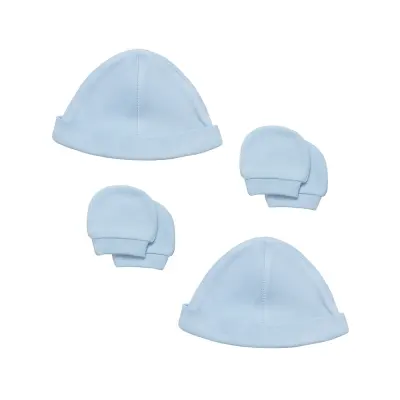 mothercare blue hat and mitts set RA551