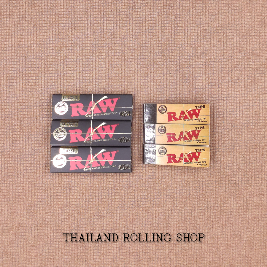 ชุดกระดาษ+ฟิลเตอร์ RAW Classic Black Single Wide Set Paper+Tips Fast Shipping