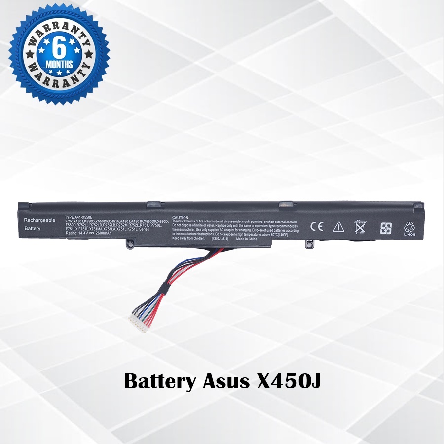 Battery Asus X450J / แบตเตอรี่  ASUS รุ่น X450J สำหรับ  K450J X450 X450E X450J X550D X450JF A450J A450JF A450E F450E, A41-X550E