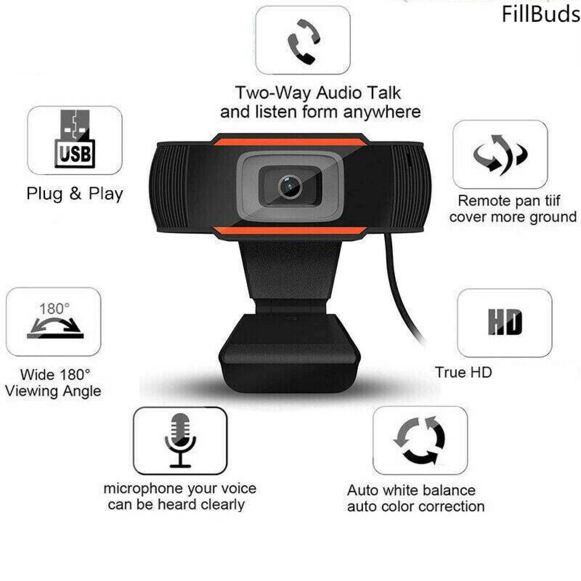 Webcam เว็บแคม พร้อมไมโครโฟน HD ไดรฟ์ฟรี Auto Focus Web CAM