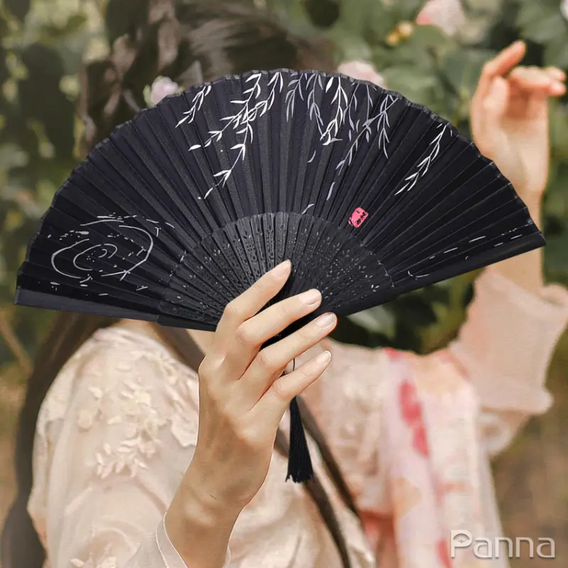 ภาพสินค้าBamboo Flower Fan Molor Vintage Hand Fan 7 Inch Folding Fan Chinese Style Female Cheongsam Props Cloth Gift Decoration Wedding Folding Fan Party Home Hand Folding Fan Drawing Print Fan S Fan จากร้าน Panna Fan Shop บน Lazada ภาพที่ 5