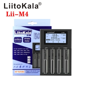 ภาพหน้าปกสินค้าเครื่องชาร์จถ่าน LiitoKala Lii-M4มีสายพาวเวอร์พร้อม ชาร์จได้ 4 ก้อน รองรับ 26650，21700，20700, 18650, 18490, 18350 AA AAA - Battery Charger（ของแท้100%) ที่เกี่ยวข้อง